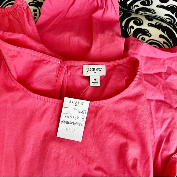 🎁 J. Crew Pink / Coral Ruffle Long Sleeve Top Blouse Size M NWT - Picture 5 of 6